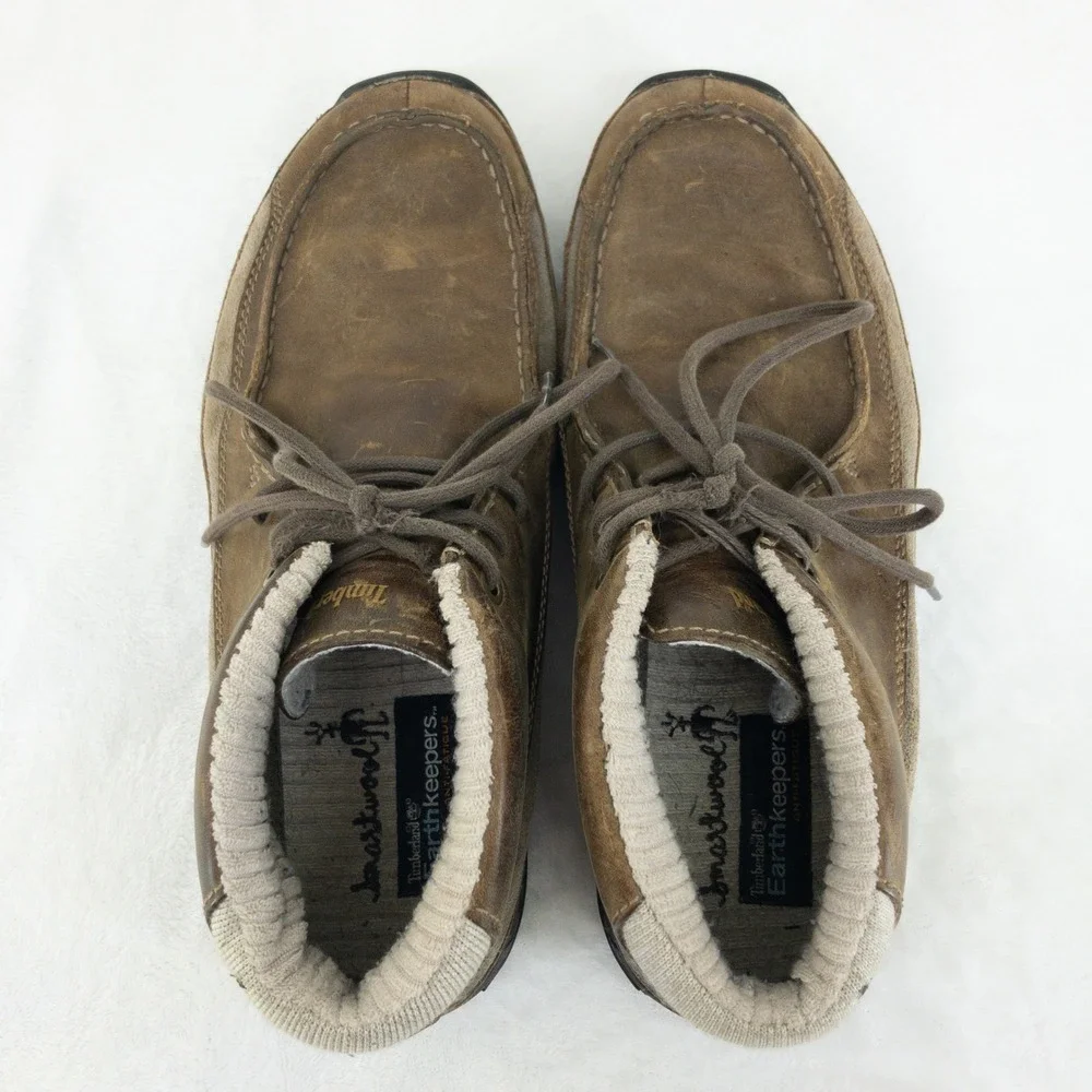 Timberland Chukka Boots Mens Size 9 Brown Leather Smartwool Earthkeepers